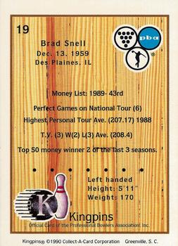 1990 Collect-A-Card Kingpins #19 Brad Snell Back